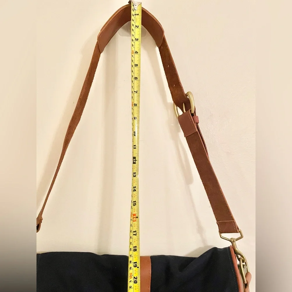 NWOT- Sword And Plough Leather Blue Canvas Messenger Bag Laptop Briefcase USA
